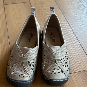 JBU Tan Cut-Out Slip-On Flats